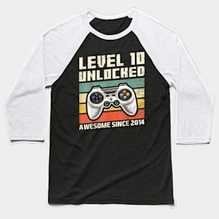 10th Birthday Gamer 10 Year Old Bday Boy Ten Son Baseball T-Shirt